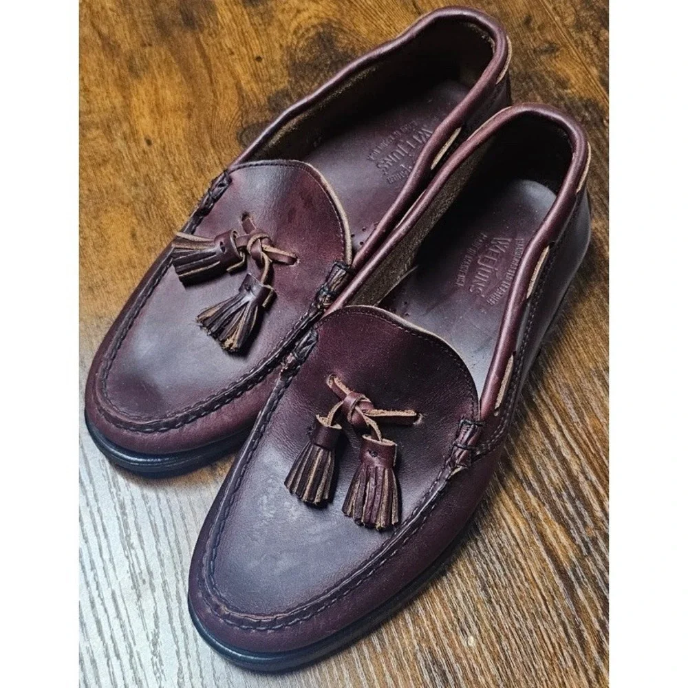 Vintage GH Bass Weejuns Penny Loafers Size 7 M Made In USA Burgundy Tassel